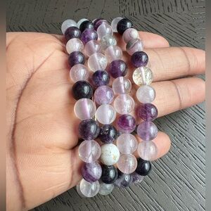 (ONE) Fluorite bracelet 8mm 6.5’
